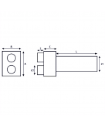 Distribučný box s 2 vývodmi 2x63 mm/125 mm - priamy