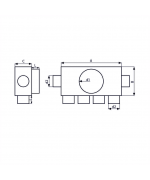 Rozdeľovací box s 6 vývodmi 6×75 mm/160 mm