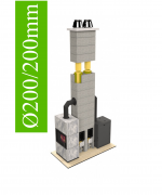 CJ Blok Komín výška 4,98m/uhol 90°/priemer Ø200mm - Komínový systém SKC-CM UNIWERSAL