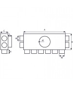 Rozdeľovací box s 10 vývodmi 10×63 mm/160 mm