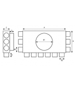 Rozdeľovací box s 12 vývodmi 12x63 mm/160 mm