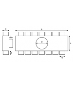 Rozdeľovací box s 14 vývodmi 14x63 mm/160 mm