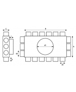 Rozdeľovací box s 16 vývodmi 16x63 mm/160 mm