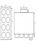 Rozdeľovací box s 8 vývodmi priamy 8×75 mm/160 mm