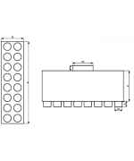Rozdeľovací box dvojradový 16×75/200