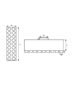 Rozdeľovací box s 18 vývodmi priamy 18x75 mm/200 mm