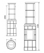 Norsk Kleber Kristin s plochým vrchom - mastencová pec