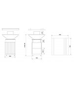 Kratki QUADRUM VERTICAL - ohnisko s grilom