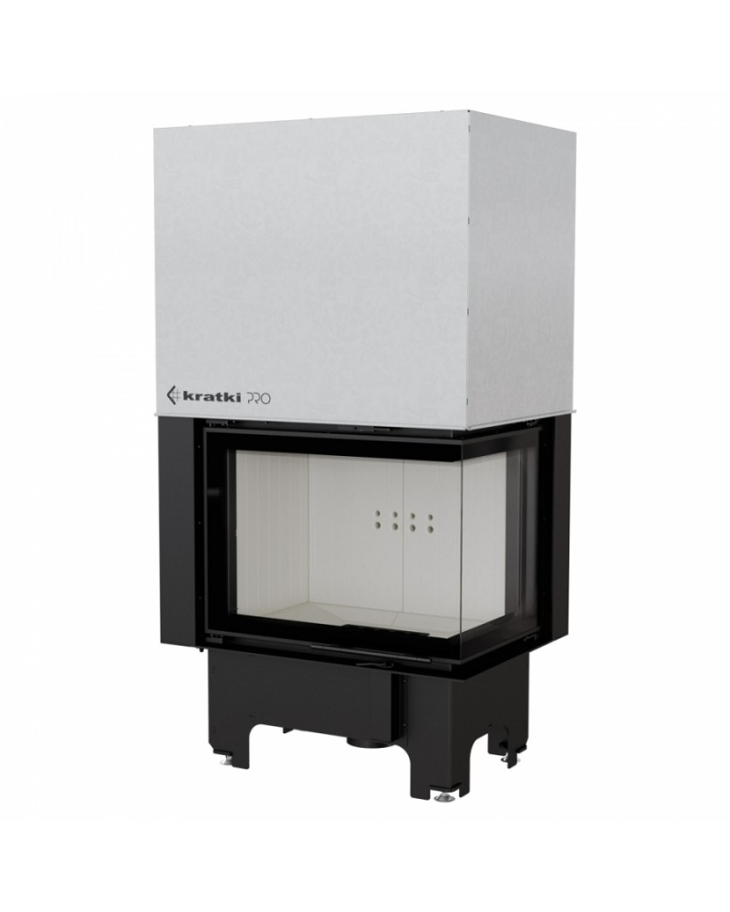 Kratki VN 700/480 pravé presklenie s výsuvným otváraním dvierok - krbová vložka rohová