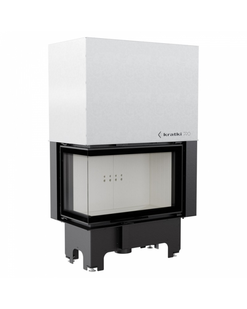 Kratki VN 810/410 ľavé presklenie s výsuvným otváraním dvierok - krbová vložka rohová