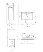 Kratki VN 810/410 ľavé presklenie s výsuvným otváraním dvierok - krbová vložka rohová