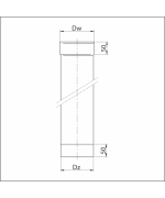 Rúra rovná 220 mm nerez - 1000 mm