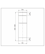 Rúra teleskopická 220 mm nerez