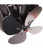 Ventilátor krbový na dymovod štvorlopatkový čierny