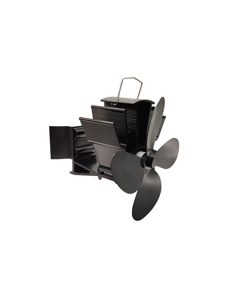 Ventilátor krbový na dymovod štvorlopatkový čierny