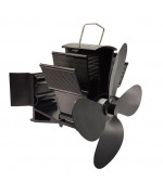 Ventilátor krbový na dymovod štvorlopatkový čierny