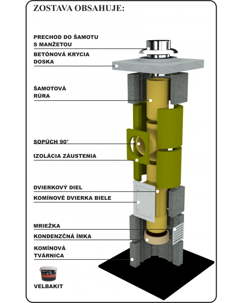 Ø160mm Keramický komínový systém EKONOMIC