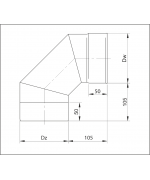 Koleno ø100/90° pevné, nerez