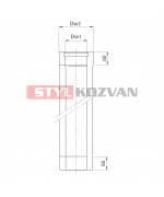 Rúra rovná ø100/150 mm nerez kondenz - 1000 mm
