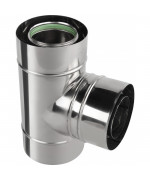 Sopúch 90° ø60/100 mm nerez kondenz - 250 mm