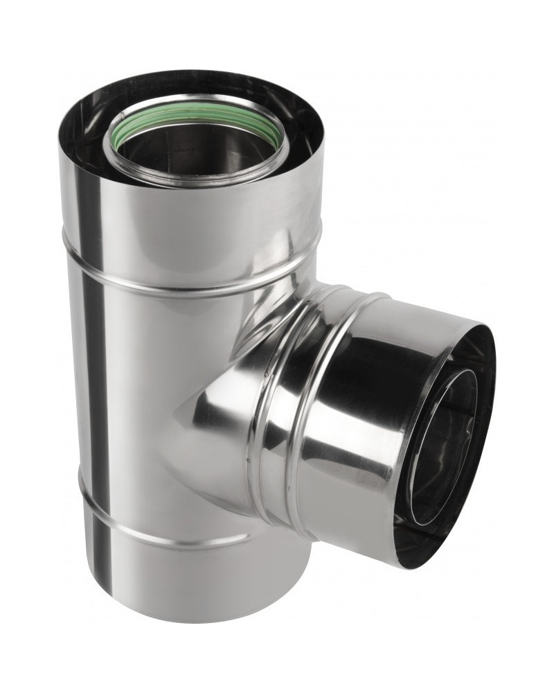 Sopúch 90° ø60/100 mm nerez kondenz - 250 mm