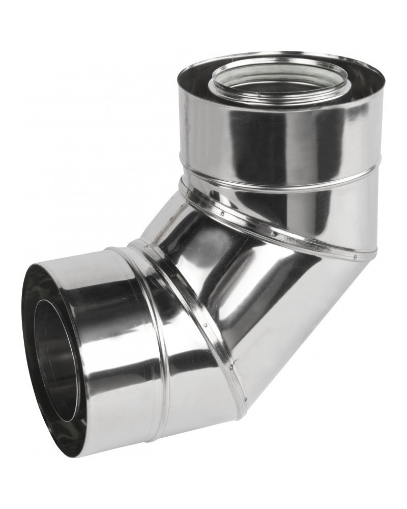 Koleno 90° ø60/100 mm nerez kondenz