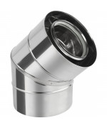 Koleno 45° ø60/100 mm nerez kondenz