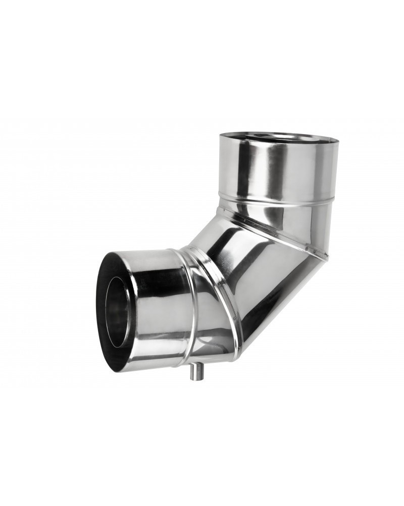 Koleno 90° s odvodom kondenzu ø100/150 mm nerez kondenz