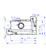HEAT R 2g L 81.51.40.24 - rohová krbová vložka s výsuvnými dvierkami a s ohýbaným sklom