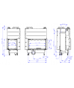 HEAT R 2g L 81.51.40.24 - rohová krbová vložka s výsuvnými dvierkami a s ohýbaným sklom