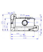 HEAT R 2g L 81.51.40.24 - rohová krbová vložka s výsuvnými dvierkami a s ohýbaným sklom