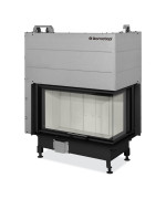 HEAT R 2g L 81.51.40.24 - rohová krbová vložka s výsuvnými dvierkami a s ohýbaným sklom