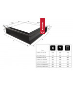 Mriežka rohová LUFT 800x400x120 pravá 45S SF plytká - čierna