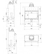 Montážny rámik 90° pre krbové vložky FLOKI M rovné presklenie