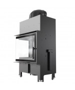 Kratki FLOKI S čierne ohnisko - krbová vložka rohová, ľavé presklenie