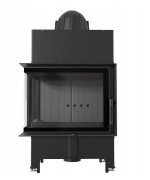 Kratki FLOKI S čierne ohnisko - krbová vložka rohová, ľavé presklenie