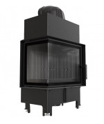 Kratki FLOKI S čierne ohnisko - krbová vložka rohová, ľavé presklenie