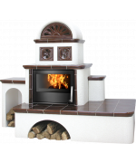 ABX Oxford TV 7 kW - kachľová pec s teplovodným výmenníkom