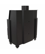 Kratki SIMPLE S BS čierné ohnisko - krbová vložka rohová, ľavé presklenie