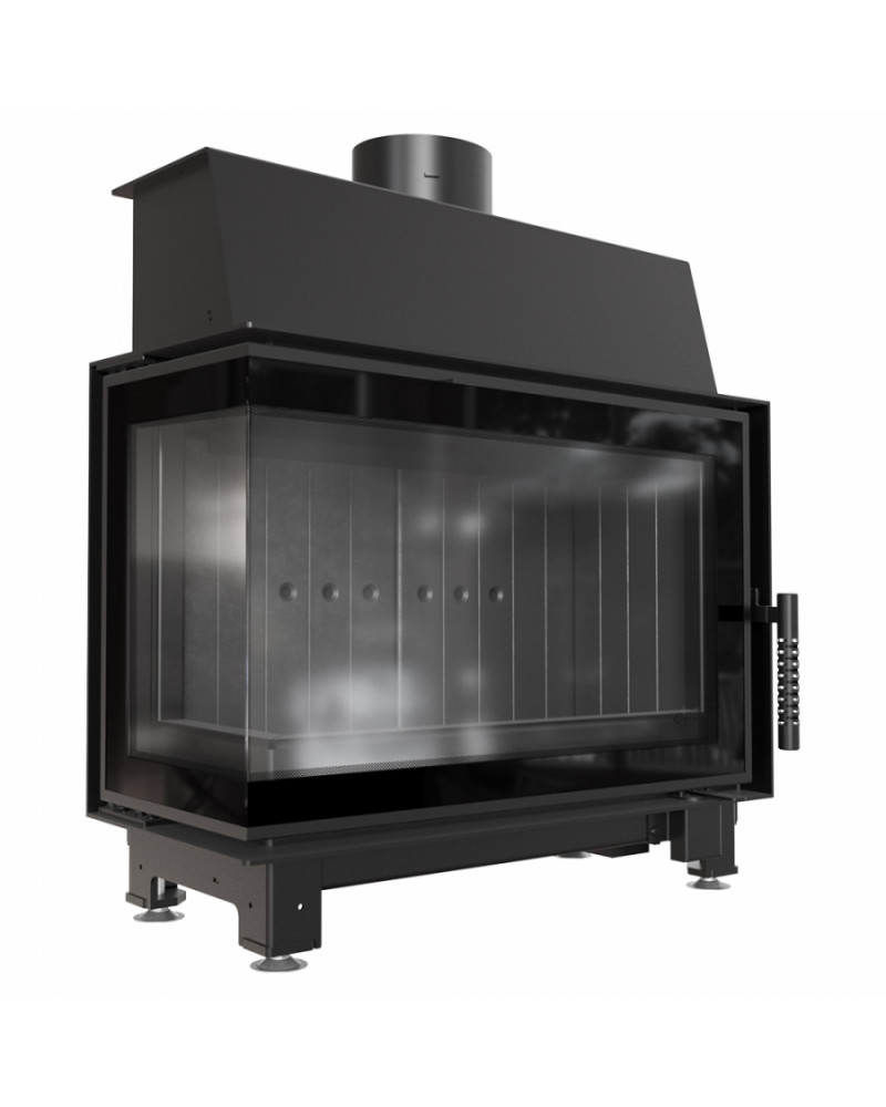 Kratki SIMPLE S BS čierné ohnisko - krbová vložka rohová, ľavé presklenie