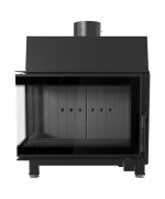 Kratki SIMPLE S BS čierné ohnisko - krbová vložka rohová, pravé presklenie