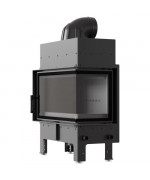 Kratki FLOKI M čierne ohnisko - krbová vložka rohová, pravé presklenie