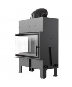 Kratki FLOKI M čierne ohnisko - krbová vložka rohová, ľavé presklenie