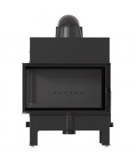 Kratki FLOKI M čierne ohnisko - krbová vložka rohová, ľavé presklenie