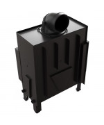 Kratki FLOKI M čierne ohnisko - krbová vložka rohová, ľavé presklenie