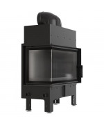 Kratki FLOKI M čierne ohnisko - krbová vložka rohová, ľavé presklenie