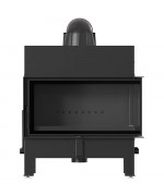 Kratki FLOKI L čierne ohnisko - krbová vložka rohová, pravé presklenie