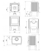 Kratki Koza K11 s drevenými nožičkami - liatinové kachle