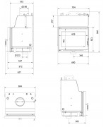 Kratki Zosia 14 kW DECO s dochladzovacou špirálou - krbová vložka s teplovodným výmenníkom