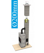 Komín Ø200mm/uhol 90°/výška 5,06  - Komínový systém SKC-NEREZ